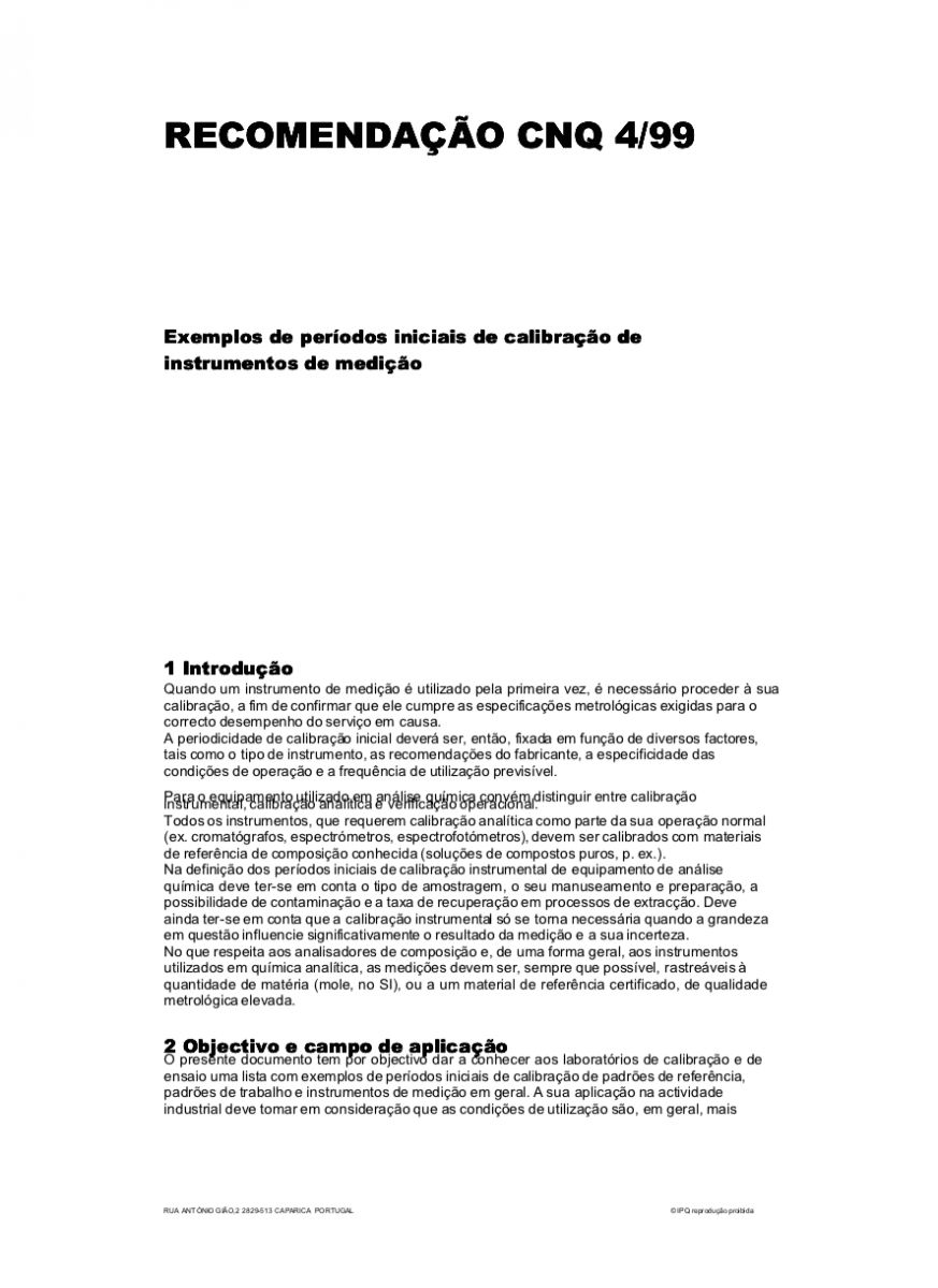 Recomendações CNQ 4:99