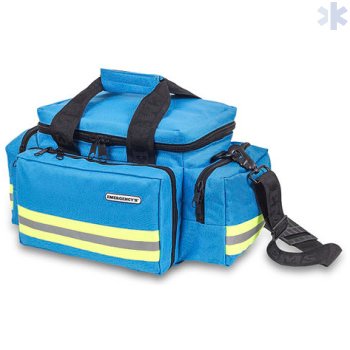 Saco de emergência azul com faixas refletoras