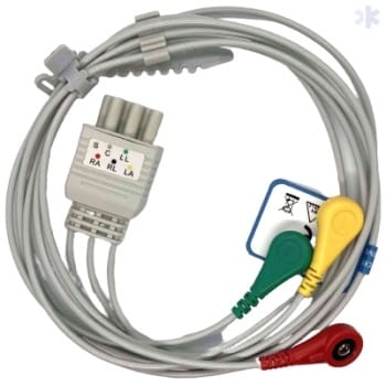 Cabo ECG 3 derivações, IEC, Mola Colin